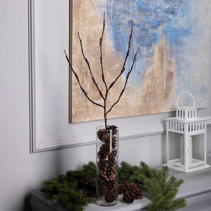 Светодиодная ветка 70 см, 20 LED, коричневая, AAх2 (не в комплекте), свечение мульти Светодиодная ветка 70 см, 20 LED, коричневая, AAх2 (не в комплекте), свечение мульти