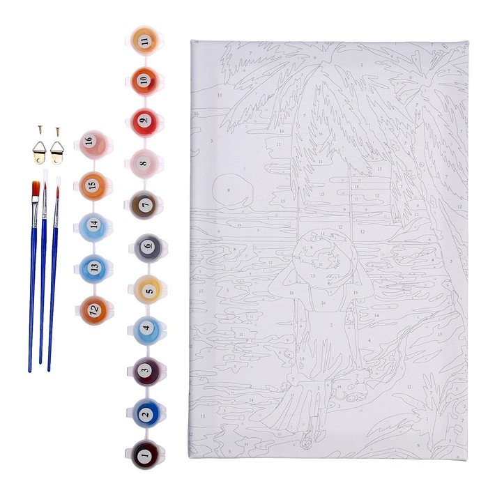 Картина по номерам на холсте с подрамником &laquo;Закат у моря&raquo;, 20х30 см