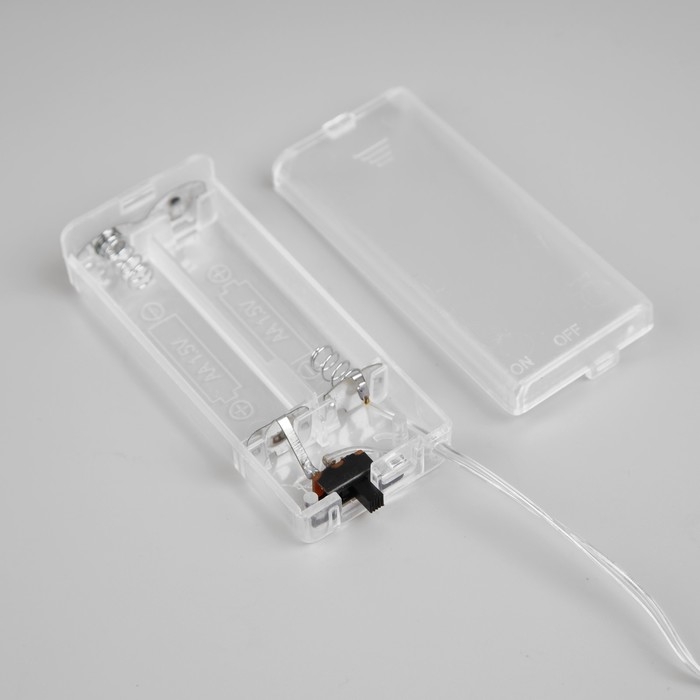 Гирлянда «Нить» 2 м роса с насадками «Прищепки-звёздочки», IP20, серебристая нить, 20 LED, батарейки ААх2 (не в комплекте), свечение тёплое белое Гирлянда «Нить» 2 м роса с насадками «Прищепки-звёздочки», IP20, серебристая нить, 20 LED, батарейки ААх2 (не в комплекте), свечение тёплое белое