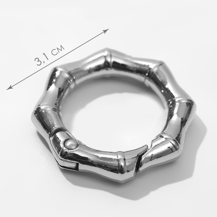 Кольцо-карабин «Бамбук», d = 19/31 мм, толщина - 4 мм, 5 шт, цвет серебряный Кольцо-карабин «Бамбук», d = 19/31 мм, толщина - 4 мм, 5 шт, цвет серебряный