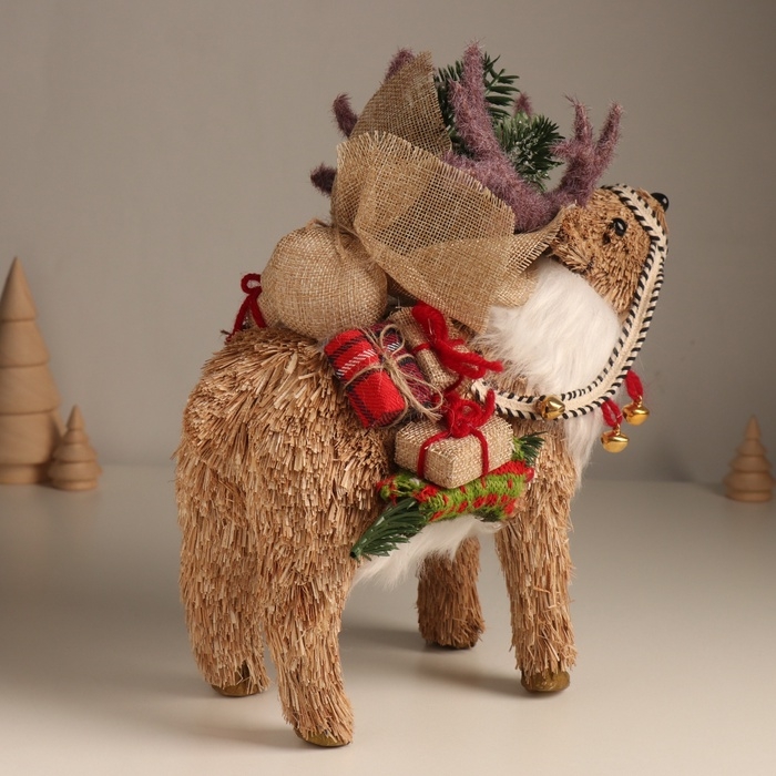 Декор  Декор "Олень с подарками на спине" 26х13х26 см
