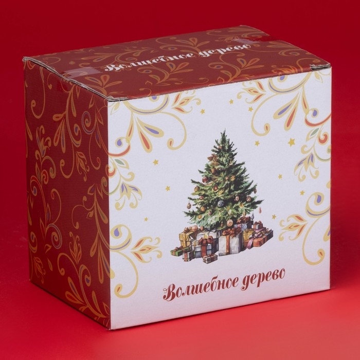 Новогодняя кружка для чая Доляна «Волшебное дерево», 300 мл, фарфор, цвет белый Новогодняя кружка для чая Доляна «Волшебное дерево», 300 мл, фарфор, цвет белый