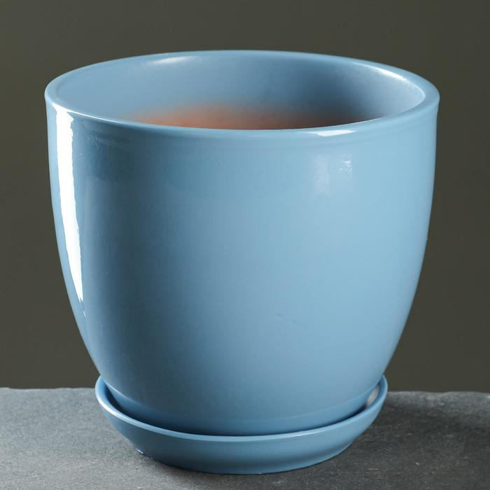 Горшок цветочный Горшок цветочный "Антик" голубой, 2,5л