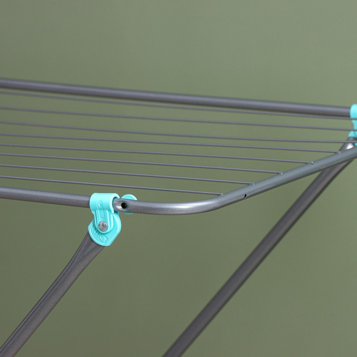 Сушилка для белья напольная складная, рабочая длина 10 м, цвет серый Сушилка для белья напольная складная, рабочая длина 10 м, цвет серый