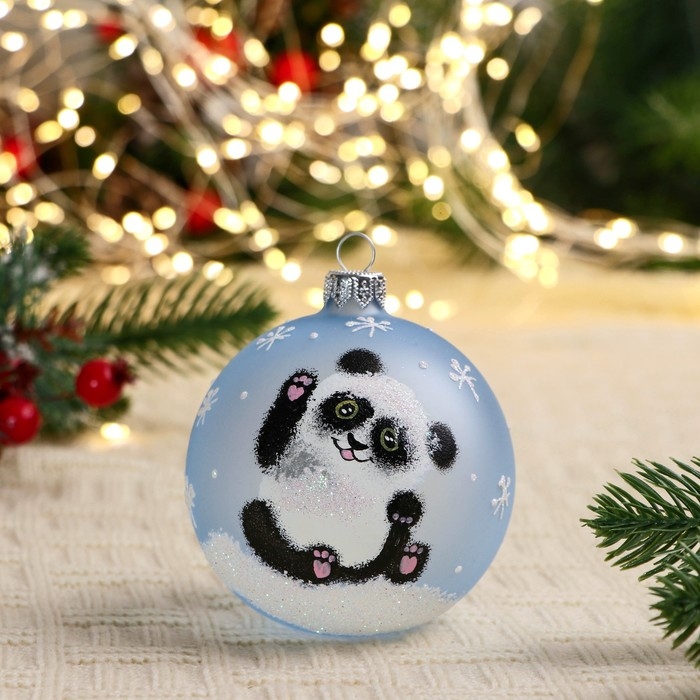 Ёлочный шар d-8 см Ёлочный шар d-8 см "Маленькая панда"