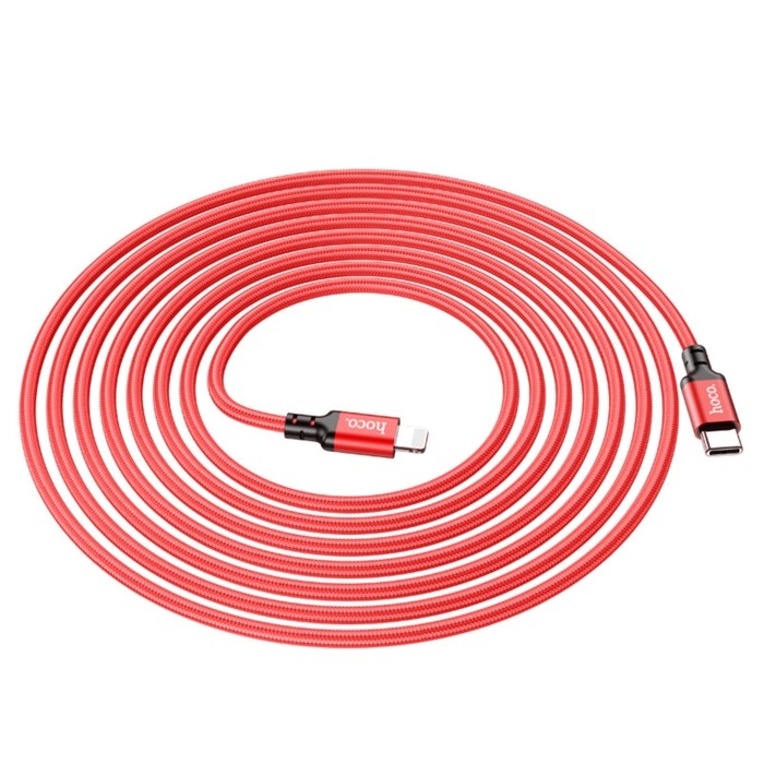 Кабель Hoco X14, Type-C - Lightning, 3.0 А, 3 м, быстрая зарядка, оплётка нейлон, красный Кабель Hoco X14, Type-C - Lightning, 3.0 А, 3 м, быстрая зарядка, оплётка нейлон, красный