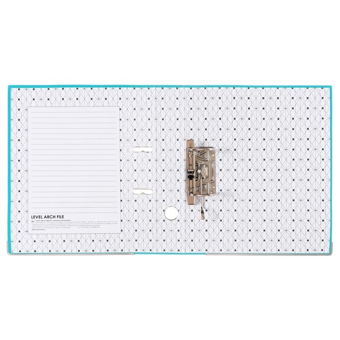 Папка-регистратор А4, 50 мм, Calligrata, ПВХ, тиснение Папка-регистратор А4, 50 мм, Calligrata, ПВХ, тиснение "лен", металлическая окантовка, карман на корешок, собранная, голубая, микс
