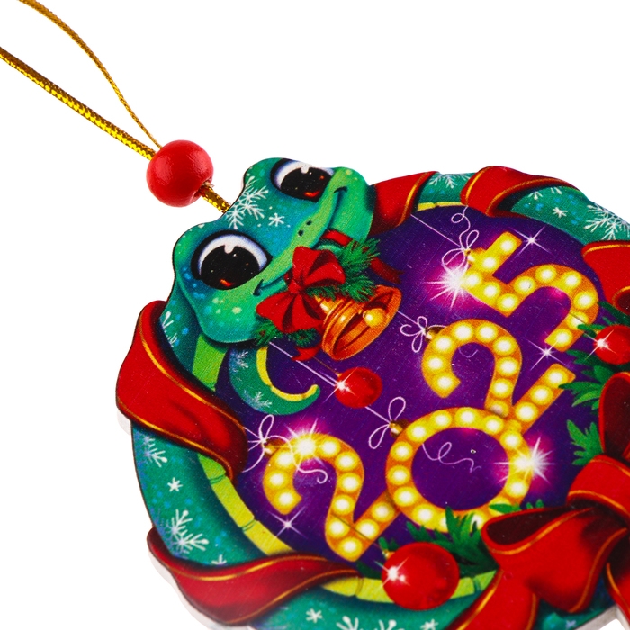 Ёлочная игрушка - подвеска деревянная «Новый год! Змея», символ года 2025 Ёлочная игрушка - подвеска деревянная «Новый год! Змея», символ года 2025