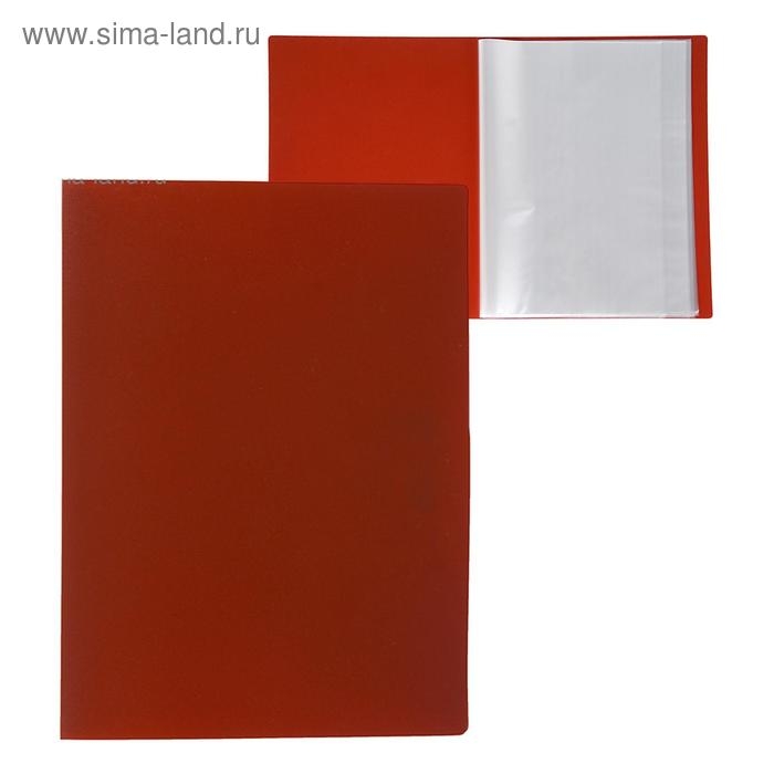 Папка с 40 вкладышами А4, 500 мкм, Calligrata, текстура Папка с 40 вкладышами А4, 500 мкм, Calligrata, текстура "песок", красная
