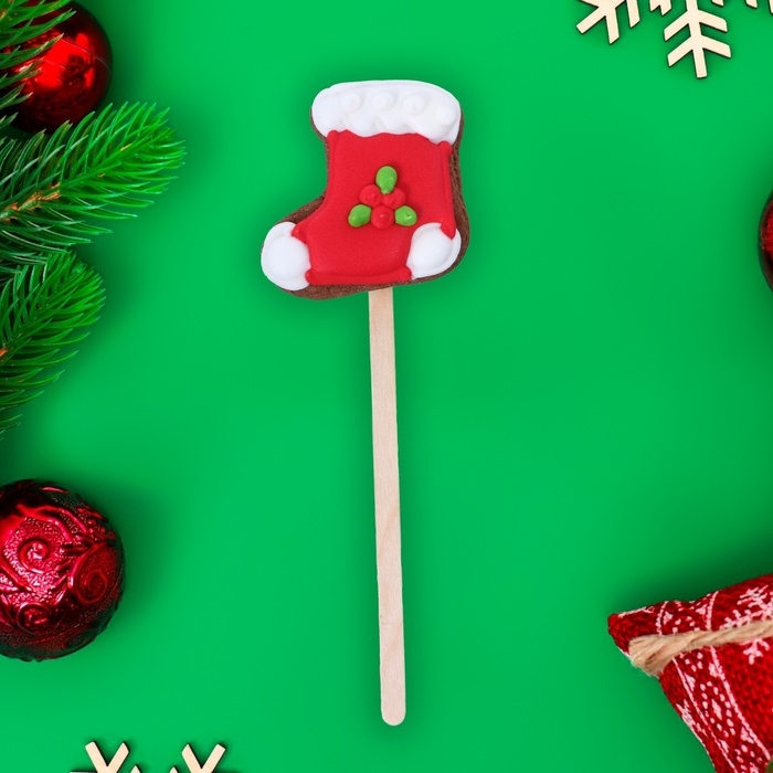 Новый год. Мини печенье шоколадное на палочке Новый год. Мини печенье шоколадное на палочке "Новогоднее" 15г 60шт (2блх30шт)