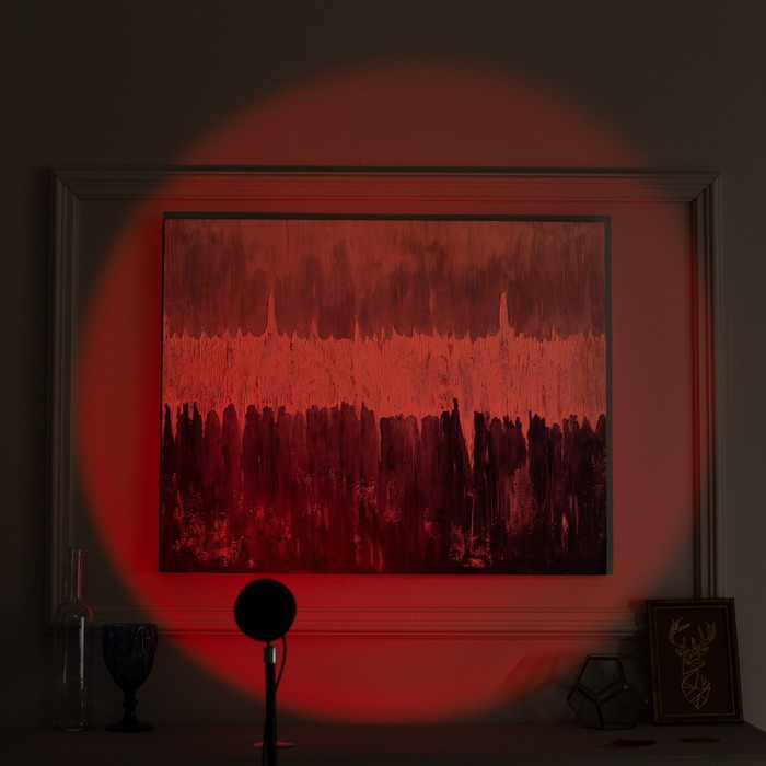 Световой прибор «Закат» на ножке, 5 картриджей, свечение тёплое белое, 5 В