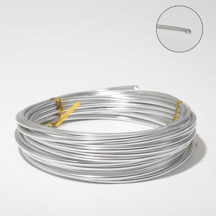 Проволока для плетения d=3 мм, намотка 3 м, цвет серебро Проволока для плетения d=3 мм, намотка 3 м, цвет серебро