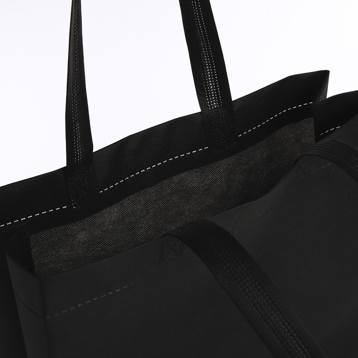 Шопер (пакет) шоппер, 42х10х30 см, однотонный, без подклада, чёрный Шопер (пакет) шоппер, 42х10х30 см, однотонный, без подклада, чёрный