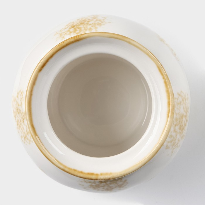 Сахарница фарфоровая Доляна Organic Gold, 420 мл, цвет белый Сахарница фарфоровая Доляна Organic Gold, 420 мл, цвет белый