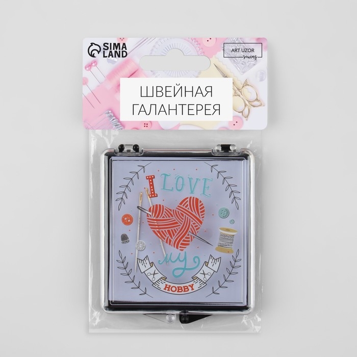 Игольница магнитная «Hobby», с иглами, 7 × 8 см, цвет чёрный Игольница магнитная «Hobby», с иглами, 7 × 8 см, цвет чёрный