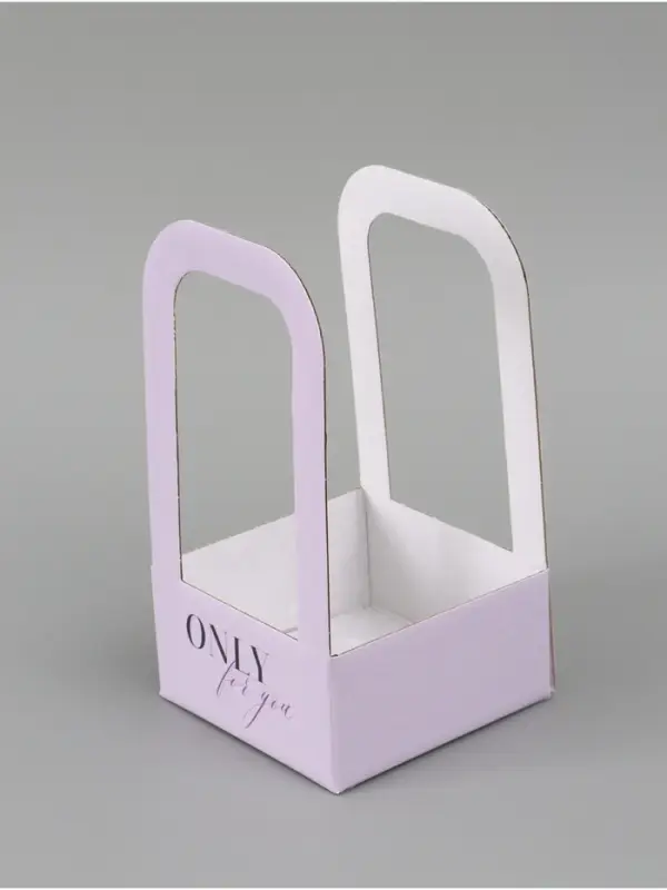 Коробка - переноска для цветов &laquo;Только для тебя&raquo;, 12&times;12&times;22 см