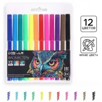 Фломастеры 12 цветов TOP Calligrata, в блистере