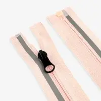 Молния &laquo;Спираль&raquo;, №5, разъёмная, со светоотражающей полосой, замок автомат, 80 см, розовая