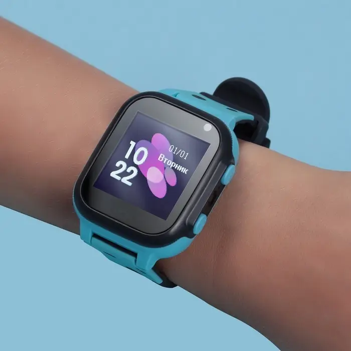 Детские смарт-часы Windigo AM-15, 1.44", 128&times;128, SIM, 2G, LBS, камера 0.08 Мп, голубые