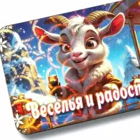Магнит новогодний набор 6 шт. 2027 &laquo;Веселья и радости&raquo; 4.5&times;6.3 см