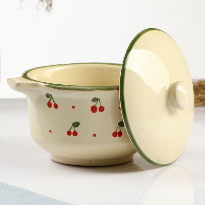 Бульонница с крышкой "Псковская" 0,5л / 11,5х13см, кантри