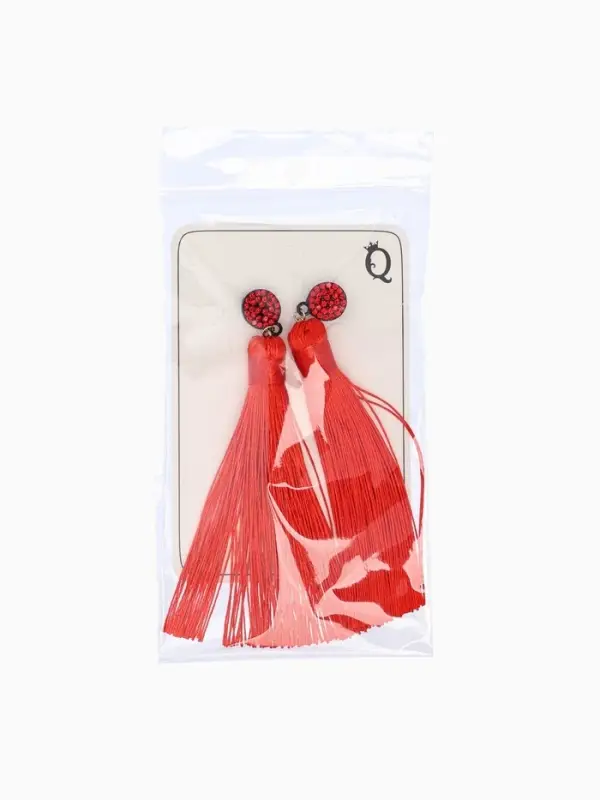 Серьги &laquo;Кисти&raquo;, гармония, красные, L кисти 8.5 см