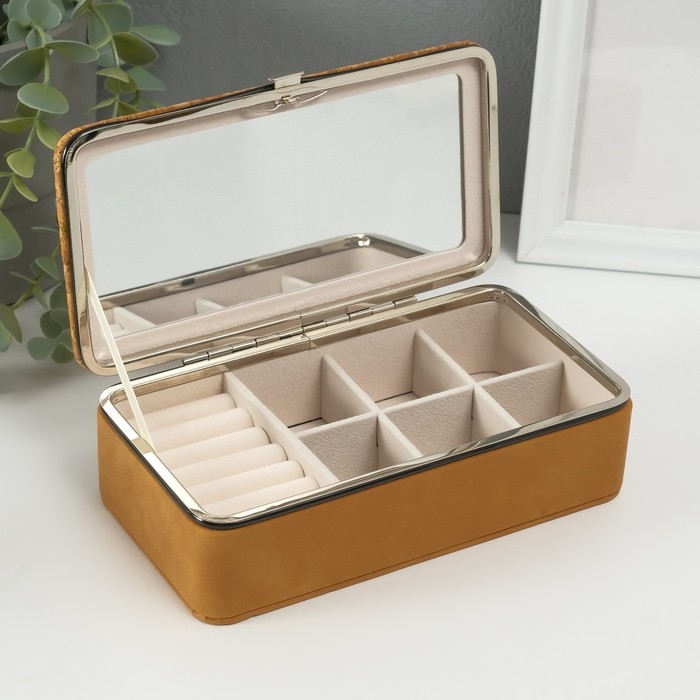 Шкатулка кожзам для украшений Шкатулка кожзам для украшений "Пробка" 10х18х6 см