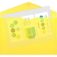Папка-конверт на кнопке А4, 120 мкм, Calligrata, прозрачная, жёлтая