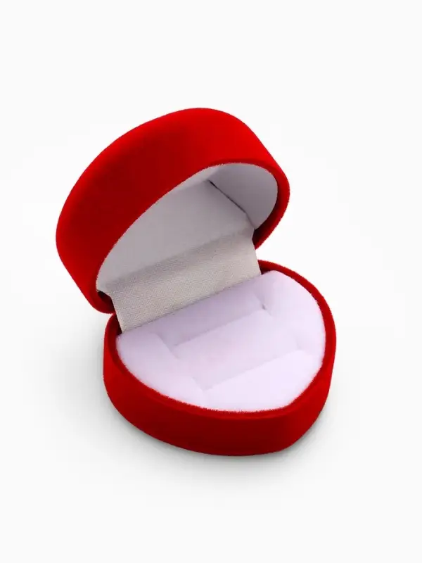 Футляр под 2 кольца &laquo;Сердце малое&raquo;, серёжки, бархатный, 5&times;4.4&times;3.7 см, бордовый