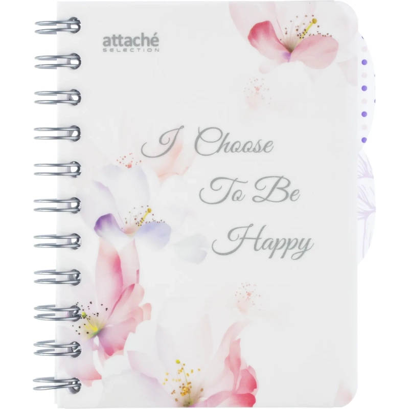 Бизнес-тетрадь А6,120л,кл,спир,пласт Attache Selection Flower Dreams 876753