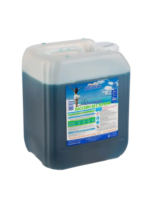 Альгицид Aqualeon непенящийся пролонгированного действия, 5 л (5 кг)
