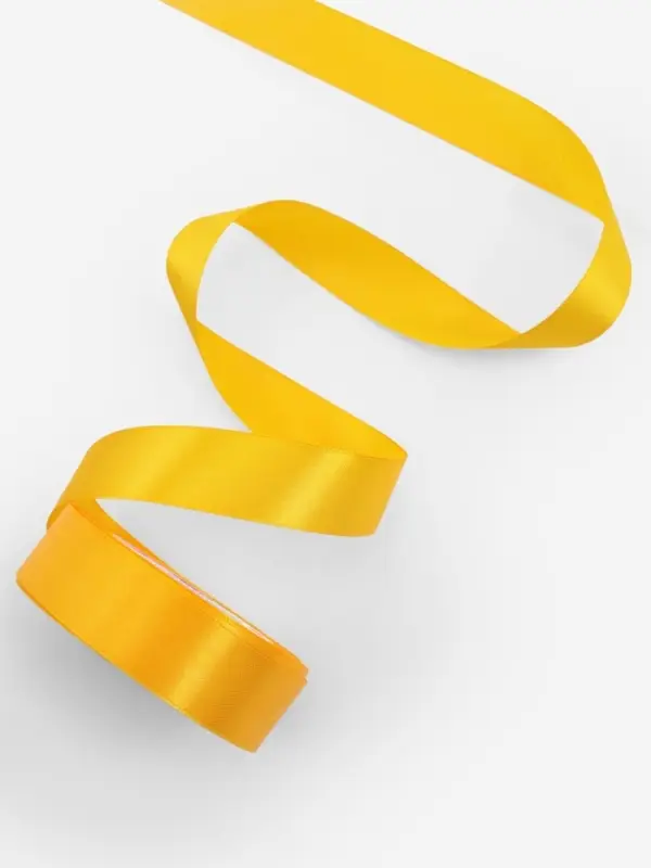 Лента атласная, 25 мм, 23&plusmn;1 м, жёлтая №16