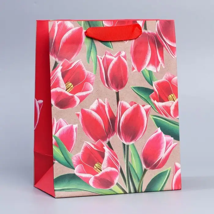 Пакет подарочный крафтовый, упаковка, «8 марта», MS 23 х 18 х 10 см Пакет подарочный крафтовый, упаковка, «8 марта», MS 23 х 18 х 10 см