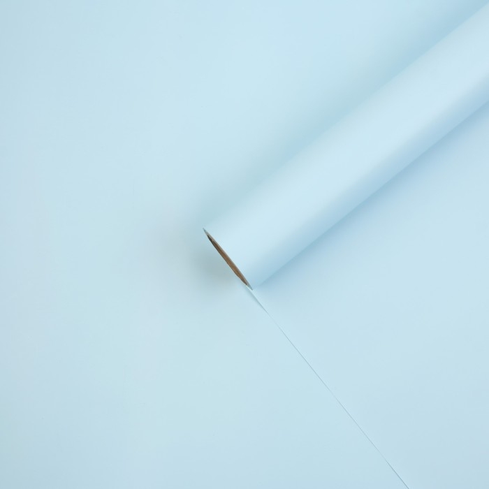 Плёнка для цветов упаковочная матовая «Голубой», 0.5 x 8 м, 55мкм
