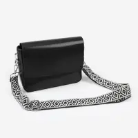 Ручка для сумки &laquo;Орнамент&raquo;, стропа, 135&plusmn;3&times;3.8 см, чёрная, белая