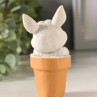 Статуэтка "Кролик в горшке" 9х5 см, цветной