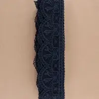 Кружево на сетке, 55 мм, 11&plusmn;1 м, тёмно-синее