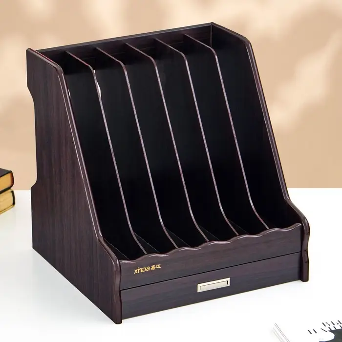 Органайзер для бумаги, 6 секций, с выдвижным ящиком, 30&times;28&times;30 см, МИКС
