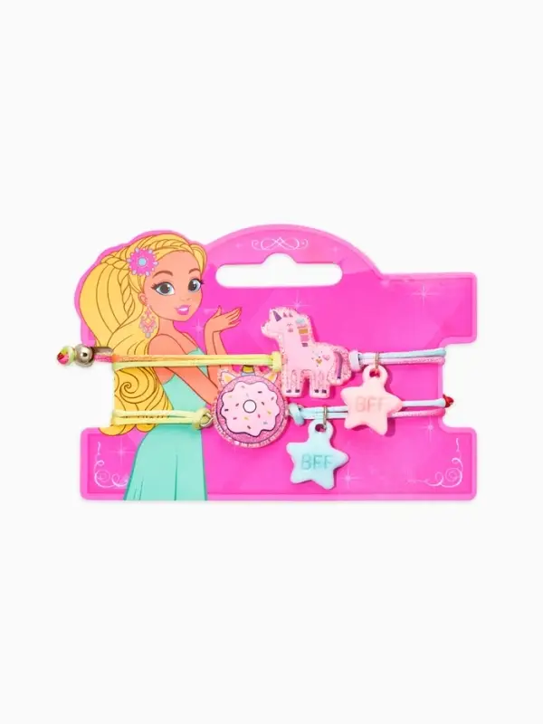 Браслеты детские парные "Выбражулька" неразлучники, пегас, звезды, разноцветный