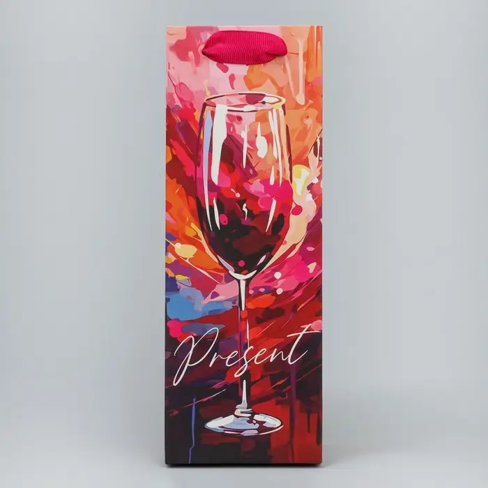 Пакет подарочный под бутылку, упаковка, «Бокал счастья», 9 х 25 х 8.5 см Пакет подарочный под бутылку, упаковка, «Бокал счастья», 9 х 25 х 8.5 см