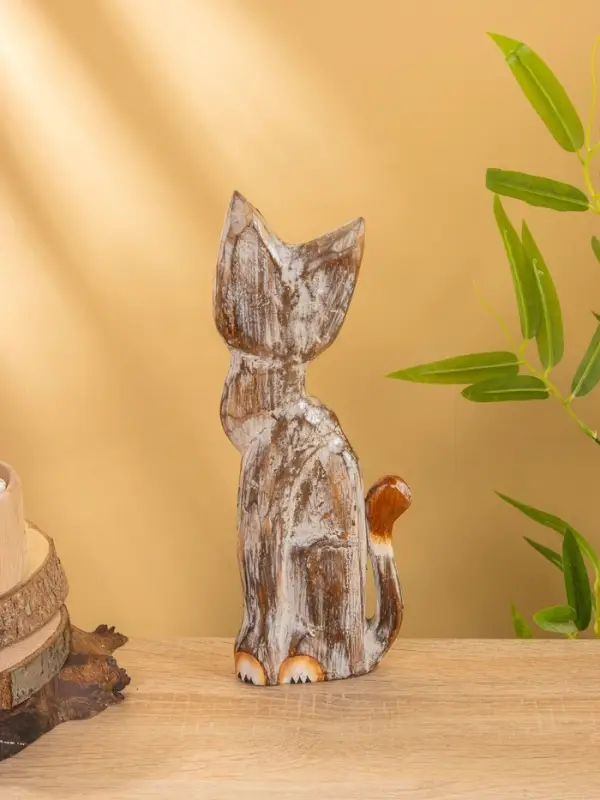 Сувенир «Кошка в ошейнике», 10×4×30 см, дерево, МИКС