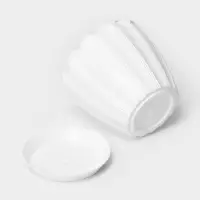 Горшок для цветов &laquo;Хризантема&raquo;, 600 мл, d=11 см, h=9.5 см, пластиковый, с поддоном, белый