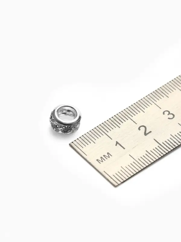 Шарм разделитель для бусин &laquo;Солнце&raquo;, белый в серебре