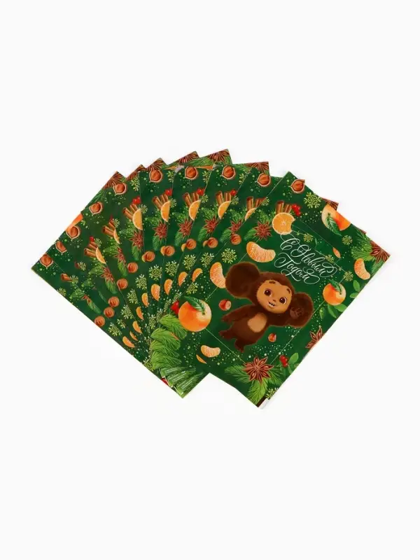 Подарочные пакеты, полиэтилен, набор 10 шт «Новый год»