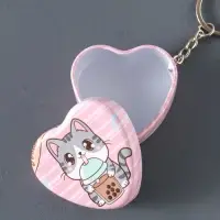 Шкатулка-брелок сердце "Зверёк с молочным чаем" МИКС 5х5х2 см