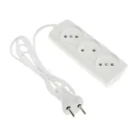Удлинитель Luazon Lighting ECO, 3 розетки, 1.5 м, 6 А, 1300 Вт, ШВВП 2х0.75 мм2, без заземления, белый