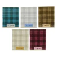 Тетрадь 48 листов в клетку Calligrata «Шотландка», обложка мелованный картон, блок №2, белизна 75% (серые листы), МИКС