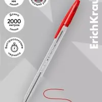 Ручка шариковая Erich Krause R=301 Classic Stick, узел 1 мм, красная