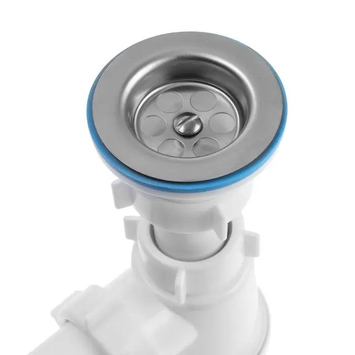 Сифон для мойки &laquo;АНИ Пласт&raquo; C0115, 1 1/2" &times; 40 мм, нерж решетка d=70 мм, с гофрой 40&times;40/50 мм