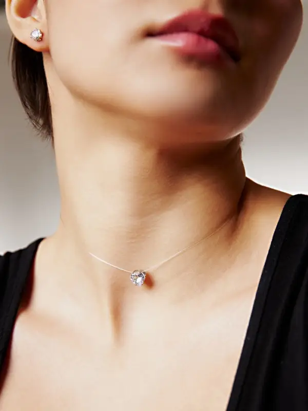 Кулон на леске &laquo;Счастье ждёт тебя&raquo;, белый в серебре, 40 см